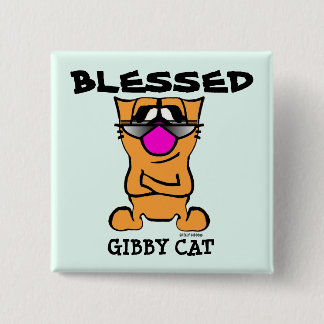 BLESSED, GIBBY CAT-toetsen Vierkante Button 5,1 Cm