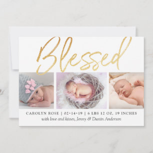 "Blessed" Gold Foil 3 Fotoaankondiging Aankondiging
