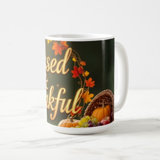 Blessed & Grateful Mug - Inspirational (Devant droit)