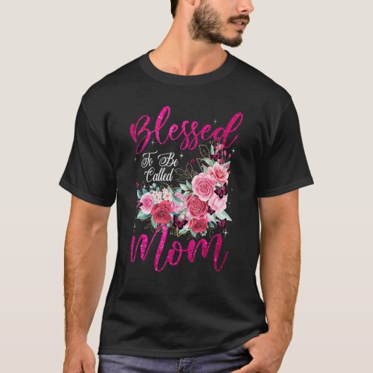 Blessed heet mam Heart Flower's Da T-shirt (Voorkant)