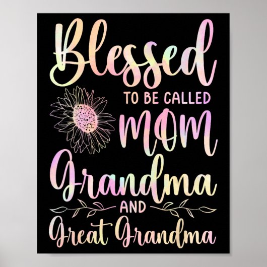 Blessed heet mam oma en grootmoeder poster (Voorkant)