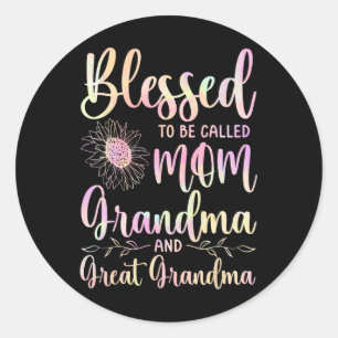 Blessed heet mam oma en grootmoeder ronde sticker