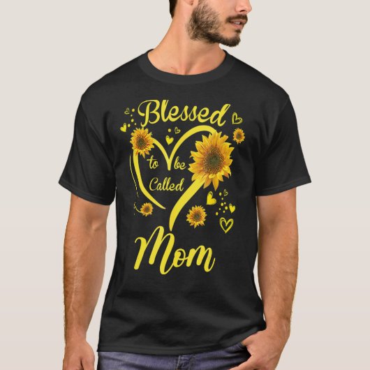 Blessed heet mam Sunflower Moederdag T-shirt (Voorkant)