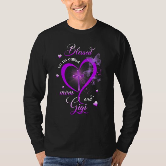 Blessed heet mama en Gigi Moederdag T-shirt (Voorkant)