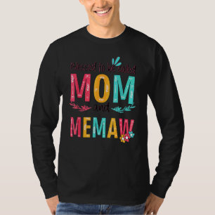 Blessed heet mama en Meme Flowers kleurrijk T-shirt