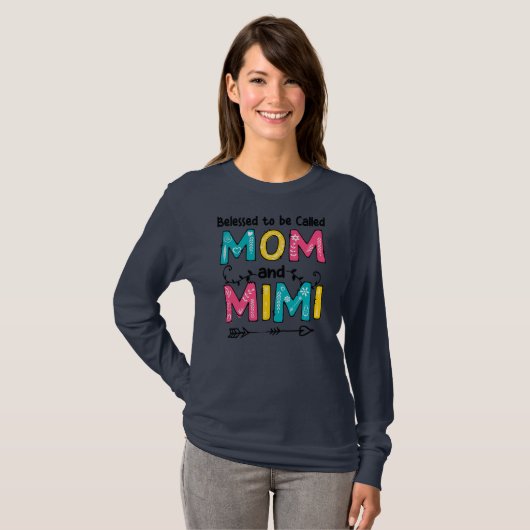 Blessed heet mama en Mimi Moederdag T-shirt (Voorkant volledig)