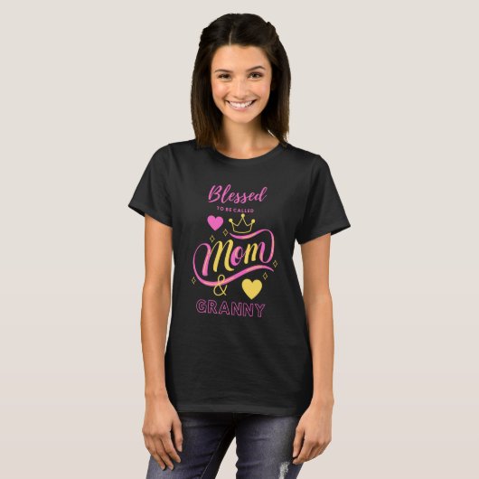 Blessed heet mama en oma t-shirt (Voorkant volledig)