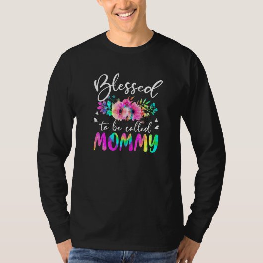 Blessed heet mama Floral Tie Dye mammie Moth T-shirt (Voorkant)