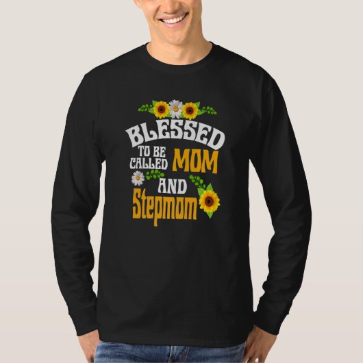 Blessed heet moeder en moeder-moeder-Floral moeder T-shirt (Voorkant)