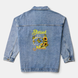 Blessed heet Nana Sunflower Ma Grandma Denim Jacket