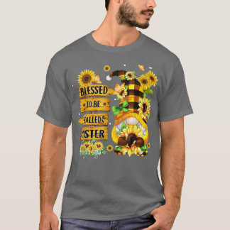 Blessed heet zuster Herfst Gnome Sunflower T-shirt