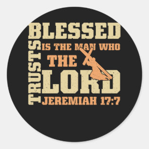 Blessed is de Man trusts die de heer Jeremiah 17 Ronde Sticker