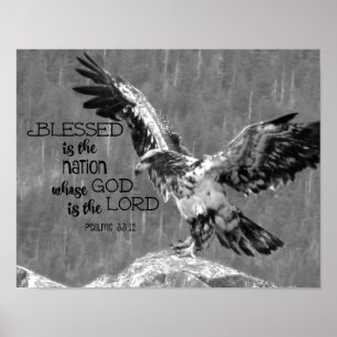 Blessed is de natie waarvan God de Heer is Poster