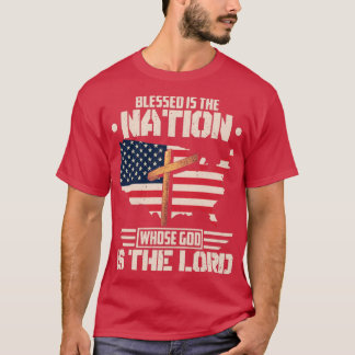 Blessed is de natie waarvan God de Heer is T-shirt