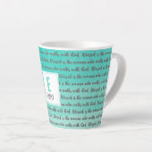 Blessed is de vrouw die bij God loopt Latte Mok (Rechterhoek)