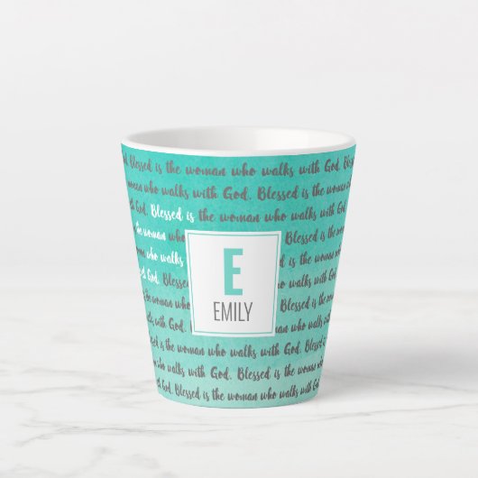 Blessed is de vrouw die bij God loopt Latte Mok (Voorkant)