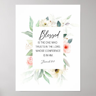 Blessed is degene, Jeremiah 17:7, bijbelse versie Poster