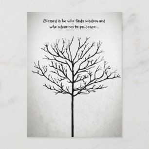 Blessed is hij die Wisdom een boom van het leven z Briefkaart