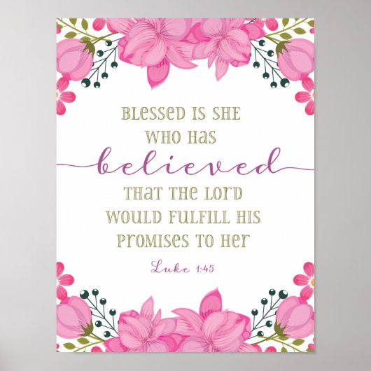 Blessed is zij die dacht dat Art Print (Voorkant)
