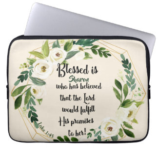 Blessed is zij die dacht dat naam Christelijk was Laptop Sleeve