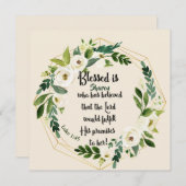 Blessed is zij die de Christelijke kaart geloofde (Voorkant / Achterkant)