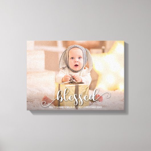 BLESSED kerstfeestdag foto Canvas Afdruk (Voorkant)