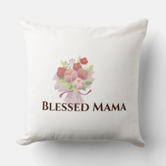 Blessed Mama Decorative Floral Throw Pillow Kussen