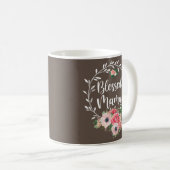 Blessed Mama Flower Decor Funny Koffiemok (Voorkant rechts)