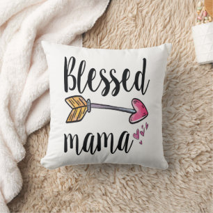 Blessed Mama Hearts Arrow Boho Gift voor mam Kussen