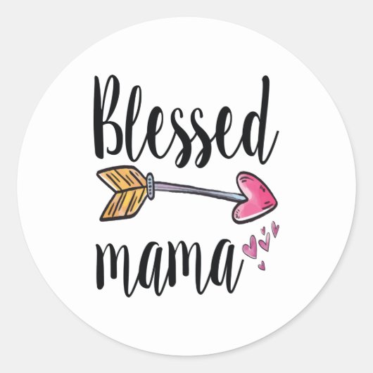 Blessed Mama Ronde Sticker (Voorkant)