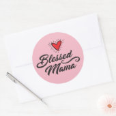 Blessed Mama - Sticker Rond Classique, Glossy, Lg. (Enveloppe)
