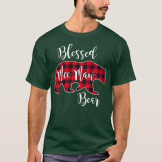 Blessed Mee Maw Bear Red Buffalo Check Plaid Grand T-shirt