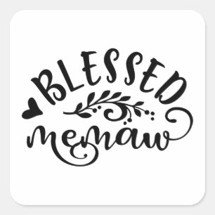 Blessed Memaw De nieuwe oma Vierkante Sticker