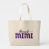 Blessed Mimi Grandma Personalized Moederdag Gift Grote Tote Bag (Achterkant)