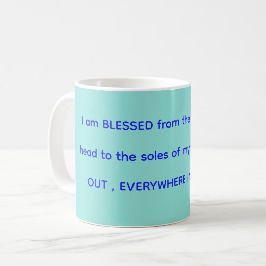 Blessed mug in mint & blue (Devant gauche)