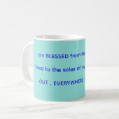 Blessed mug in mint & blue koffiemok (Voorkant links)