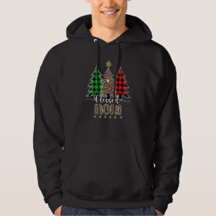 Blessed Noni Leopard Kerstmis Pine Tree Red Pset Hoodie