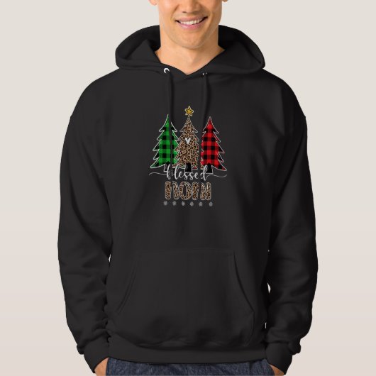 Blessed Noni Leopard Kerstmis Pine Tree Red Pset Hoodie (Voorkant)