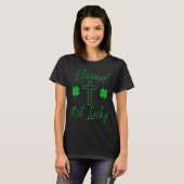Blessed Not Lucky  Christian St Patricks Day  Cros T-shirt (Voorkant volledig)
