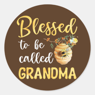 Blessed om oma Cute Bee Moeder te worden genoemd Ronde Sticker