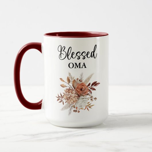 Blessed Oma | 127:3 psalm | Herfst Floral Mok (Links)
