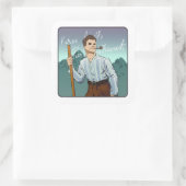 Blessed Pier Giorgio Frassati Vierkante Sticker (Tas)