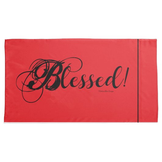 Blessed! Pillow Case Set (Red) Kussensloop (Voorkant-Rechts)