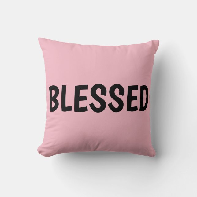 BLESSED, roze Kussens (Voorkant)