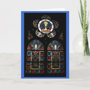 Blessed Sacrament and Angel stained glass windows Feestdagen Kaart