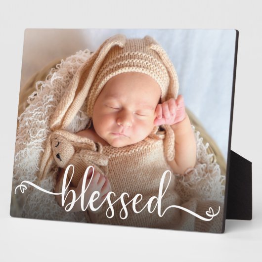 Blessed Script Baby Foto Plaque Fotoplaat (Zijkant)