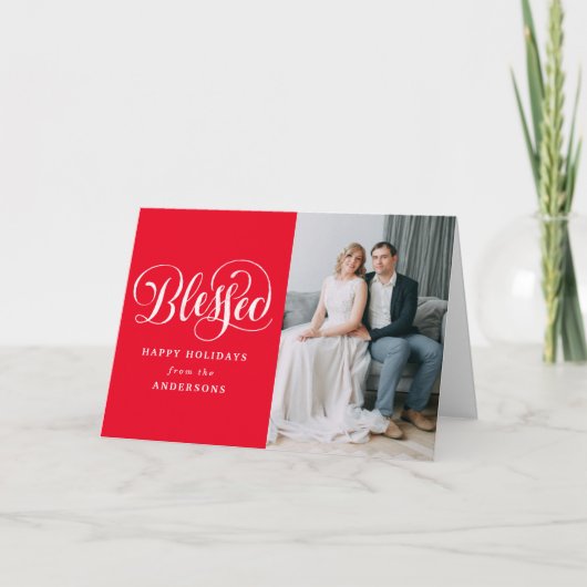 Blessed Script | Carte de vœux pliante pour les Fê (Devant)