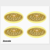 Blessed Shiny Nostalgia Halo Slogan Fun Oval Stick Ovale Sticker (Vel)