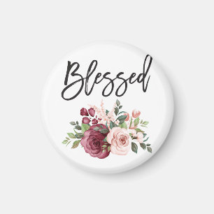 Blessed - Simple Saying Floral Magneet