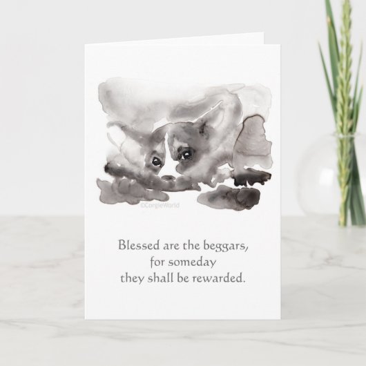 "Blessed sont les mendiants…" Carte de béatitudes (Devant)